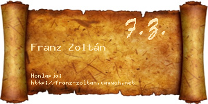 Franz Zoltán névjegykártya
