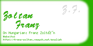 zoltan franz business card